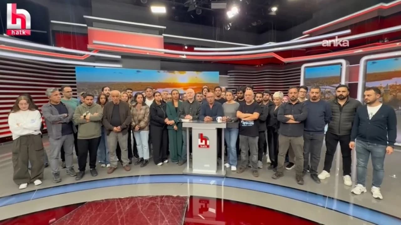 Halk TV kadrosu ana stüdyoda veda konuşması yaptı: Gazetecilik bitmez