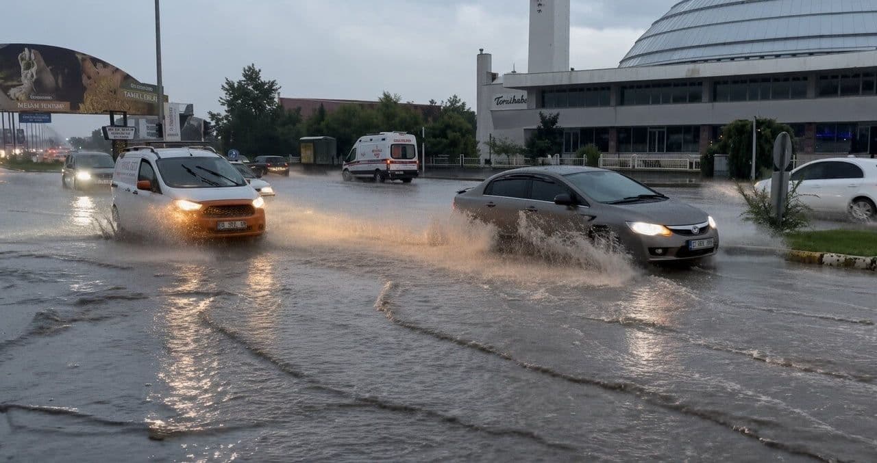 Erzincan semalarını aydınlatan yağmur ve şimşek gösterisi
