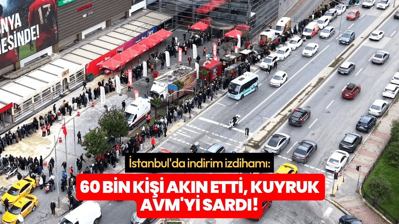 Ataşehir'de 10 bin metrekarelik market açılışı uzun kuyruklara neden oldu