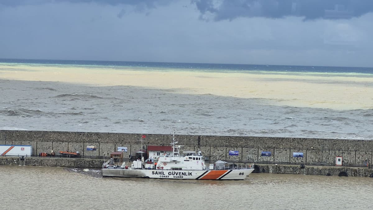 Zonguldak’ta dikkat çeken görüntü: Deniz kahverengiye döndü