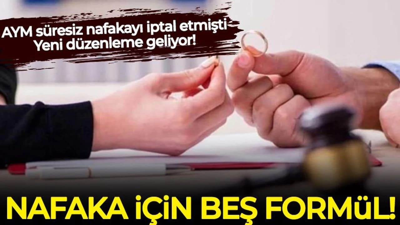 AYM süresiz nafakayı iptal etmişti: Yeni düzenleme geliyor! Nafaka için beş formül...