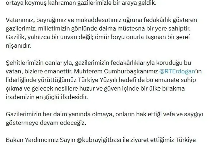 Bakan Çiftçi, Türkiye Muharip Gaziler Derneği'ni ziyaret etti