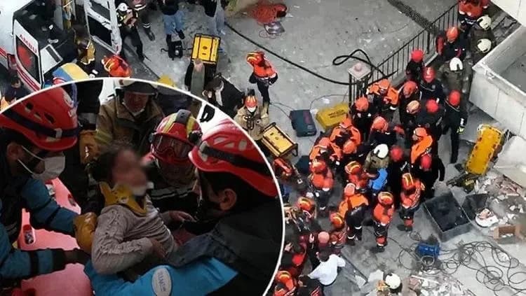 Maltepe’de bina çöktü! Enkaz altında kalan küçük çocuk böyle kurtarıldı