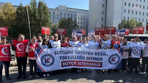 Birleşik Kamu-İş,  Hazine ve Maliye Bakanlığı önünde: 'Soygunu değil, yoksulluğu bitiren bir bütçe talep ediyoruz'