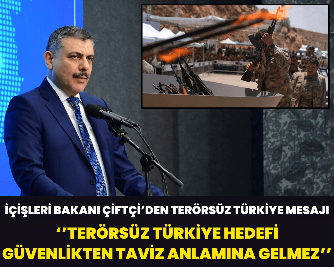 İçişleri Bakanı Çiftçi: Terörsüz Türkiye hedefi güvenlikten taviz anlamına gelmez