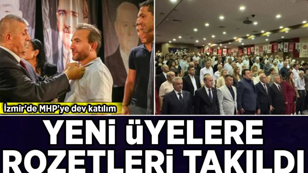 İzmir'de MHP'ye dev katılım: Yeni üyelere rozetleri takıldı