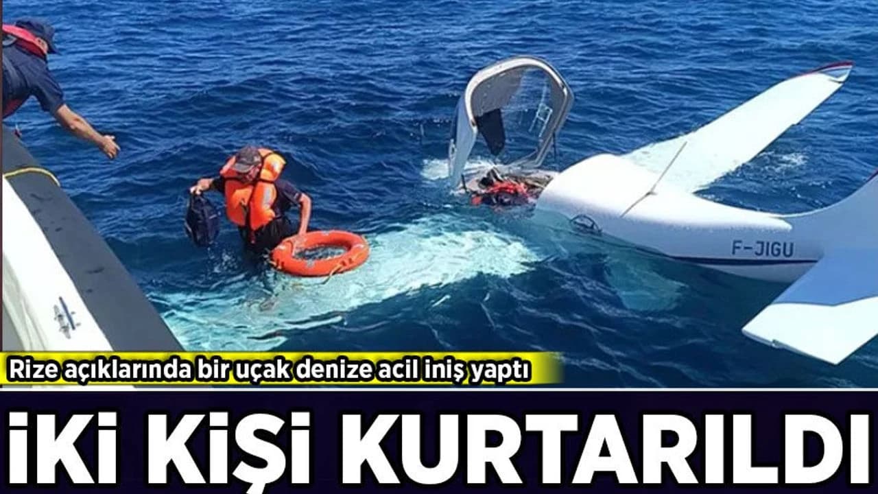 Gürcistan'dan kalkan uçak Rize'de denize acil iniş yaptı: 2 kişi kurtarıldı