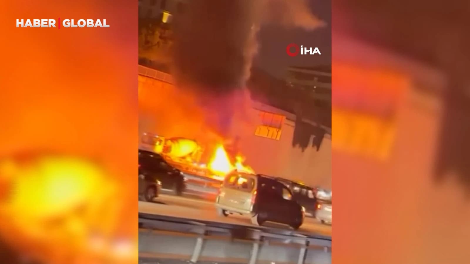 Sarıyer’de korku dolu anlar! Çarpışan iki otomobil alev topuna döndü