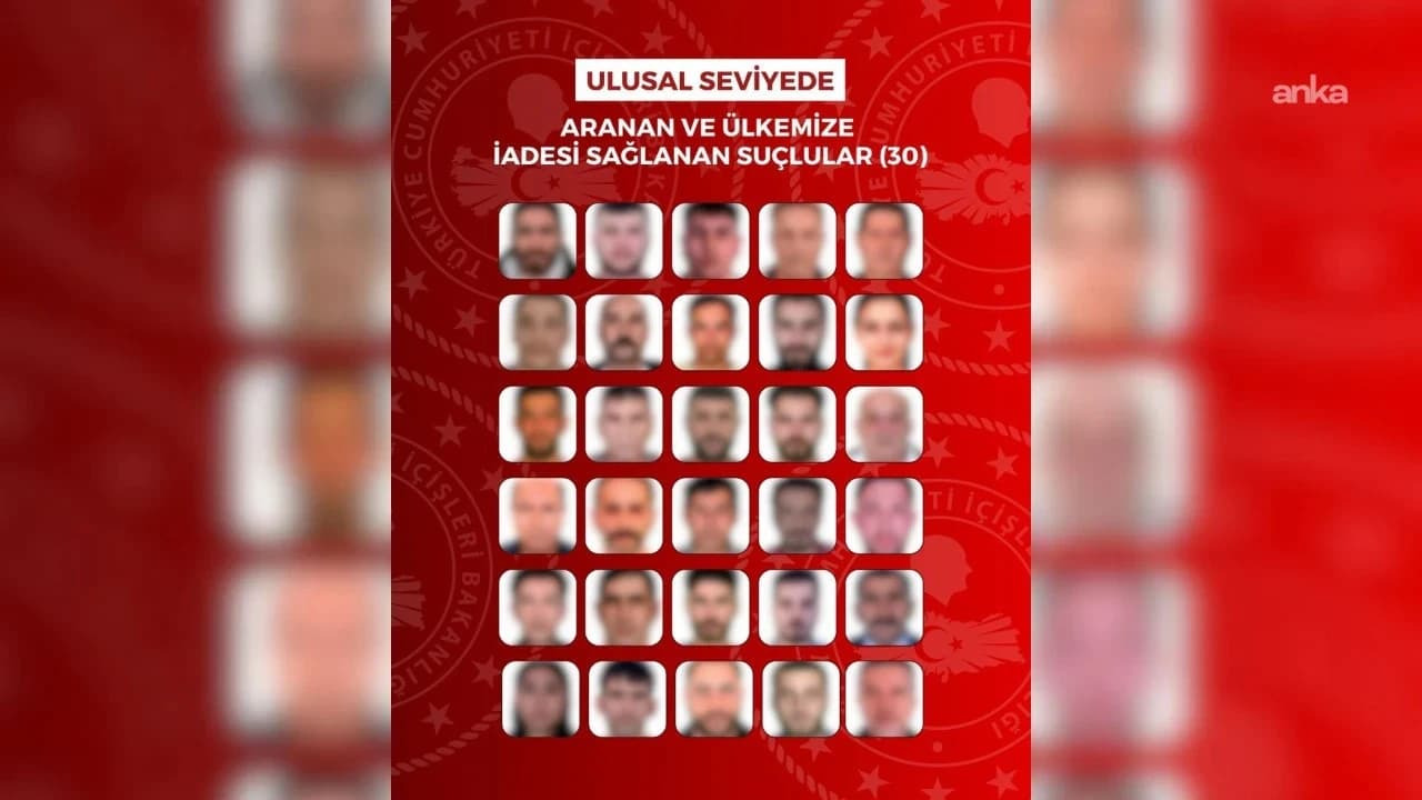 İçişleri Bakanlığı açıkladı: Kırmızı bültenle aranan 63 firari suçlu Türkiye'ye getirildi