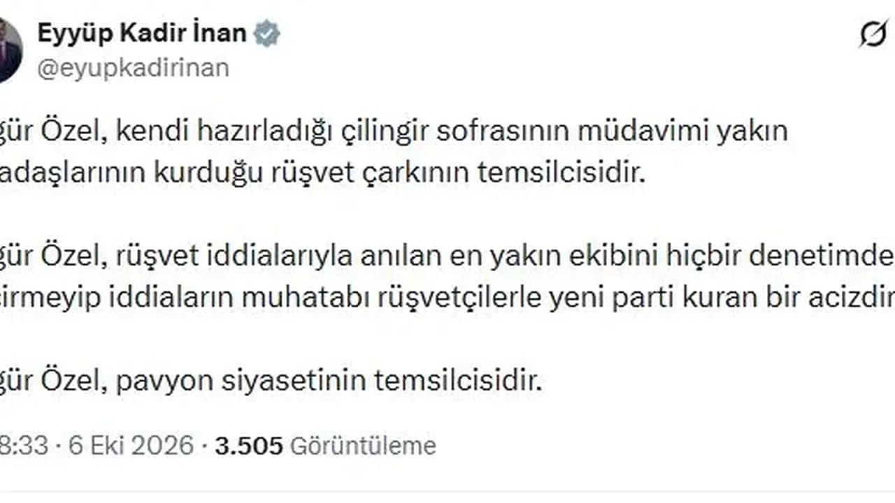 AK Parti'den Özgür Özel'e sert çıkış: Rüşvet iddiaları üzerinden ağır ithamlar